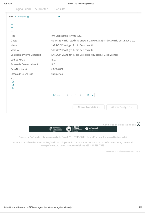 O reagente de detecção rápida de antígeno do novo coronavírus (SARS-CoV-2) (método de ouro coloidal) desenvolvido pela Nanbaibo Biologics foi registrado na “lista branca” da Itália