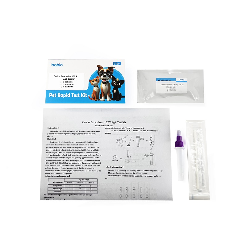 Kit de teste de antígeno de parvovírus canino (CPV Ag)