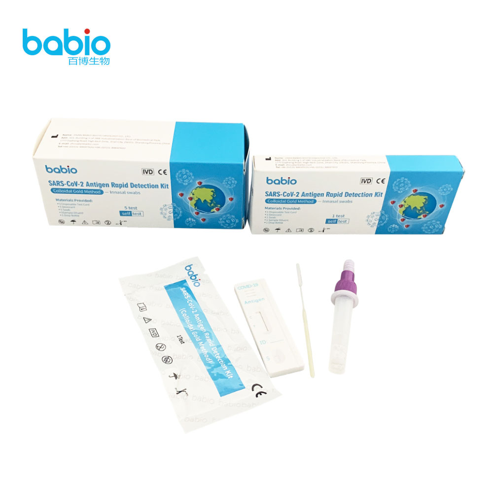 Kit de detecção rápida de antígeno SARS-CoV-2 com cotonetes nasais